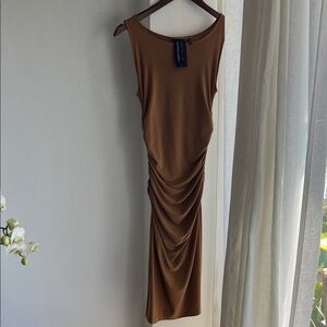 Norma Kamali Brown Midi Dress